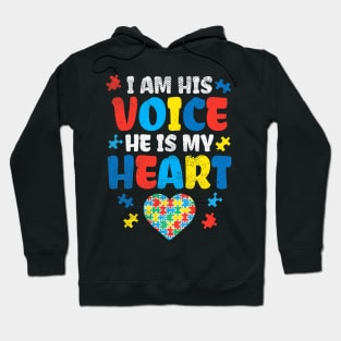 I Am His Voice He Is My Heart Autism Awareness Asl Sped Hoodie